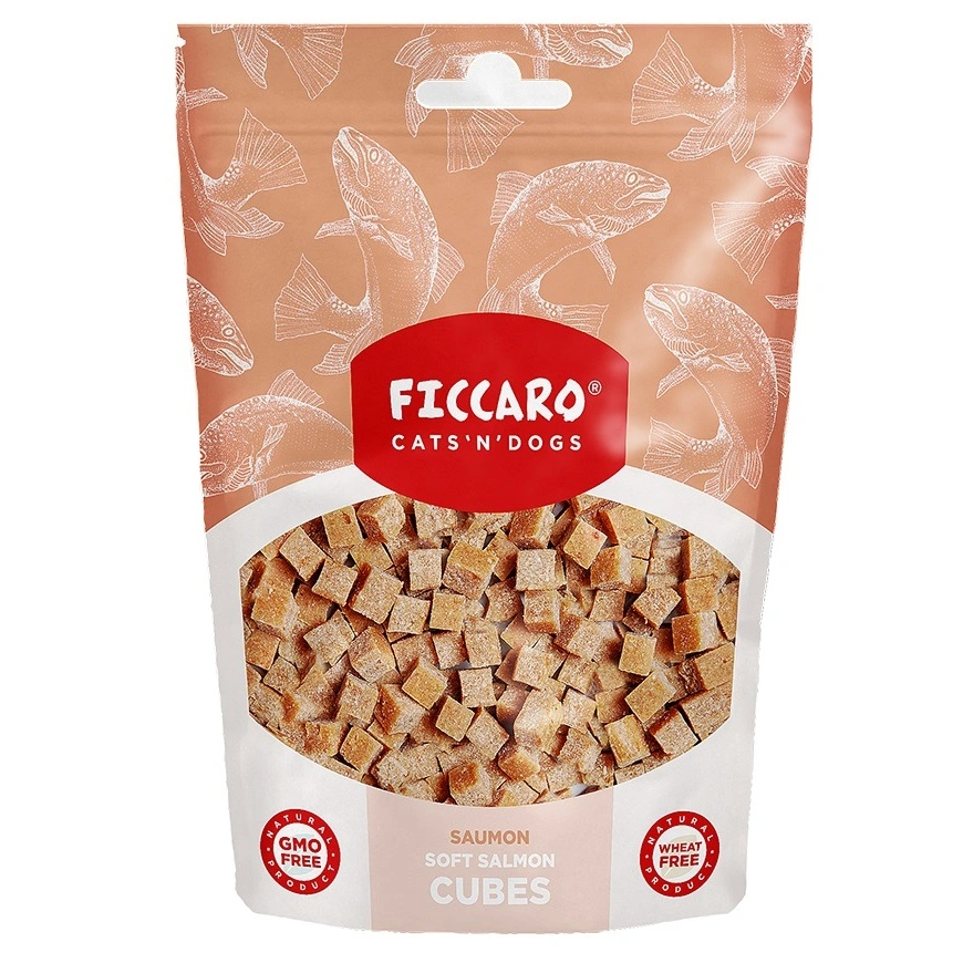 FICCARO Hundesnack Laks Soft Cubes - bløde tern af laks 100 g
